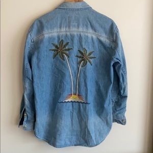 ADORABLE oversized denim beach jacket!